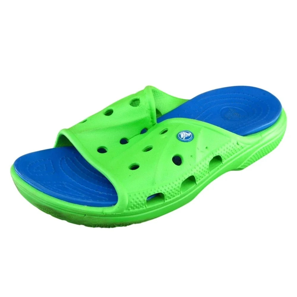 Crocs Youth Boys Shoes Sz 5 M Green Synthetic Slide‎